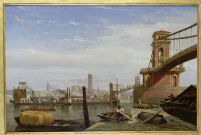 Hungerford Pier, ca. 1850 af English School